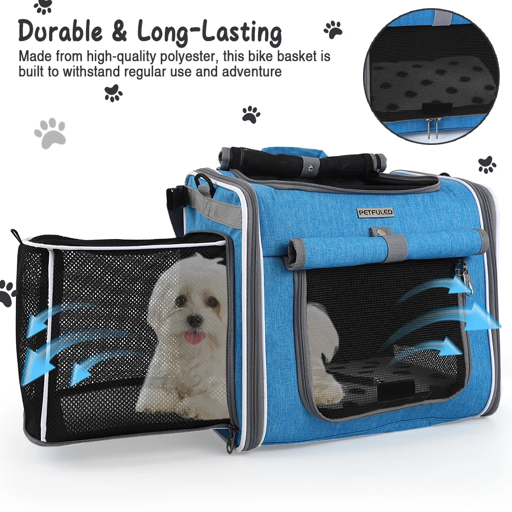 Mochila transportadora expandible y cesta bici para gatos y perros - imagen 2