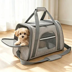 Bolsa de transporte plegable y transpirable para gatos y perros pequeños
