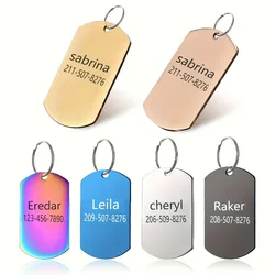 Placa de identificación para perros, grabada con teléfono