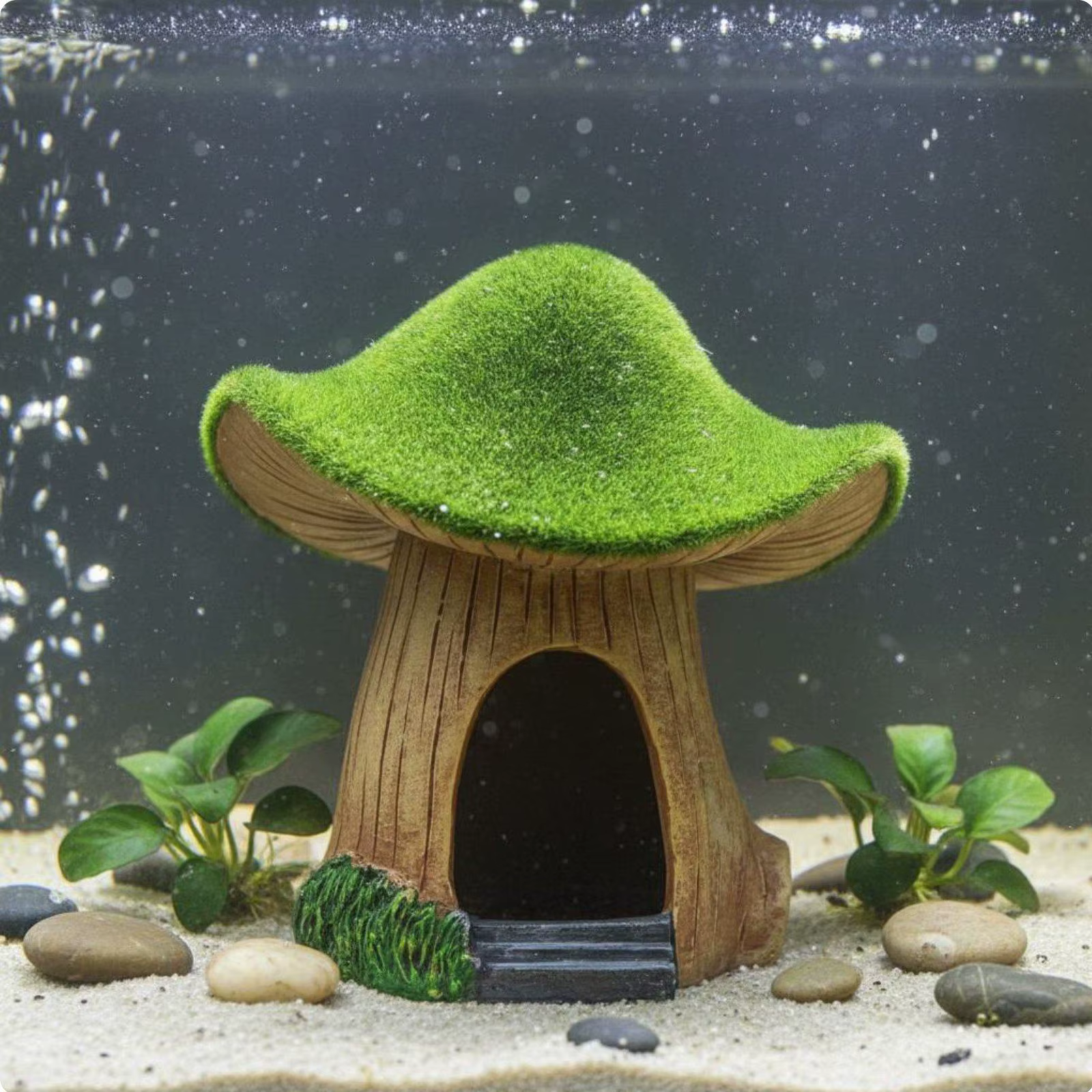 Adorno de resina para acuario: montaña con cueva y paisaje rocoso - imagen 3