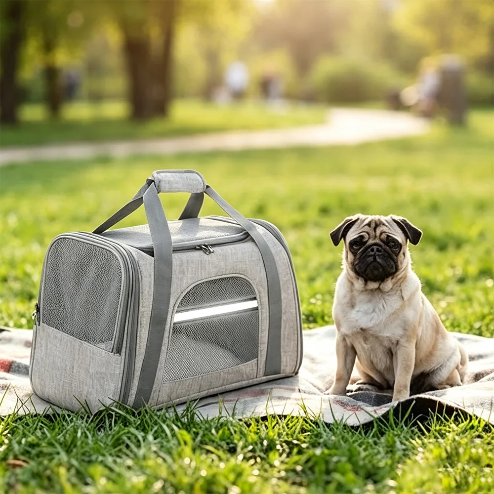 Bolsa transporte plegable para perros pequeños y gatos – Transpirable y portátil - imagen 4