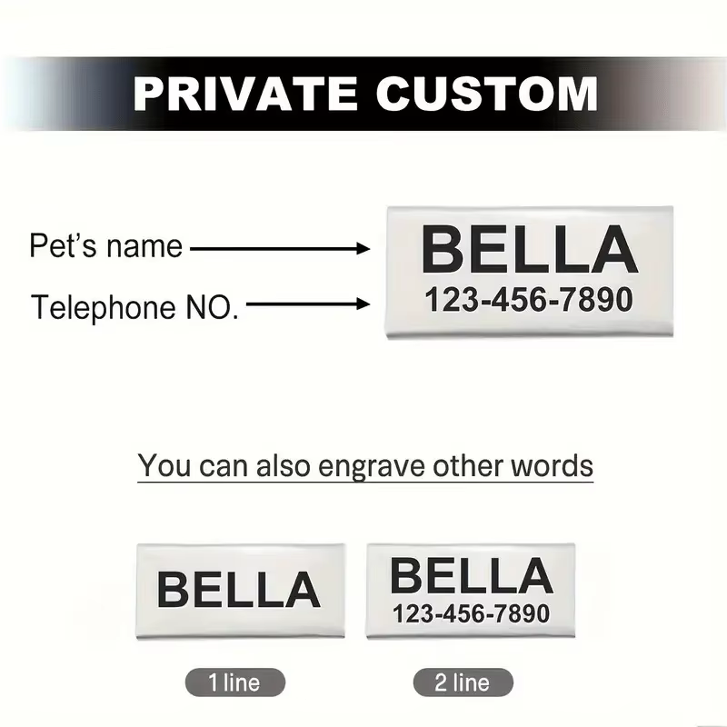 Collar personalizado con placa grabada gratis para gatos y perros - imagen 4