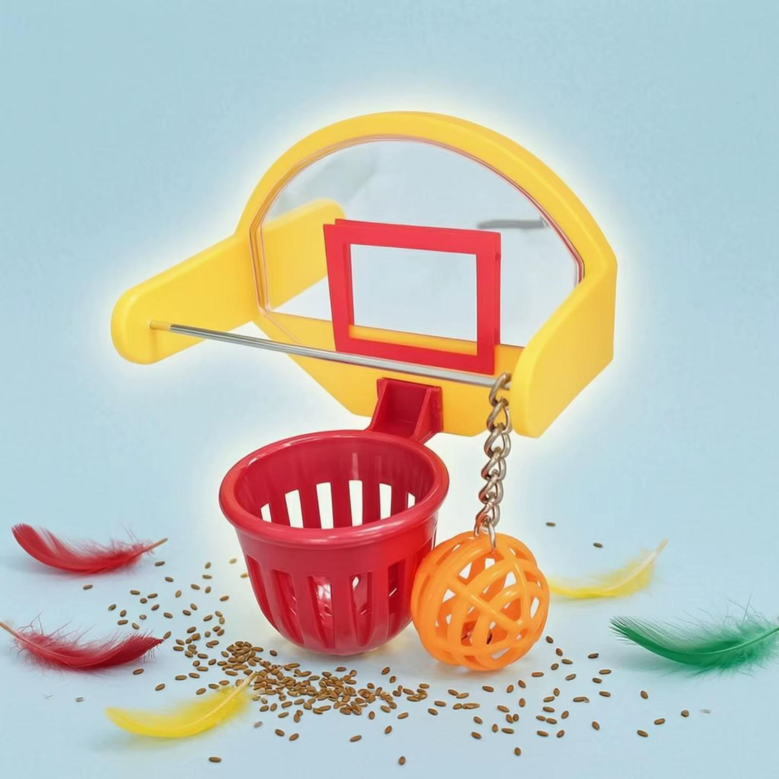 Juguete baloncesto para loros, periquitos y cacatúas – masticable - imagen 2