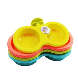 Jaula doble para gatos y perros con cuencos colgantes y agua automática