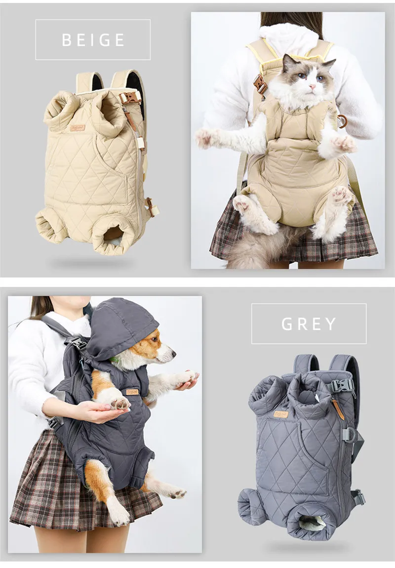 Mochila puesta en un perro pequeño