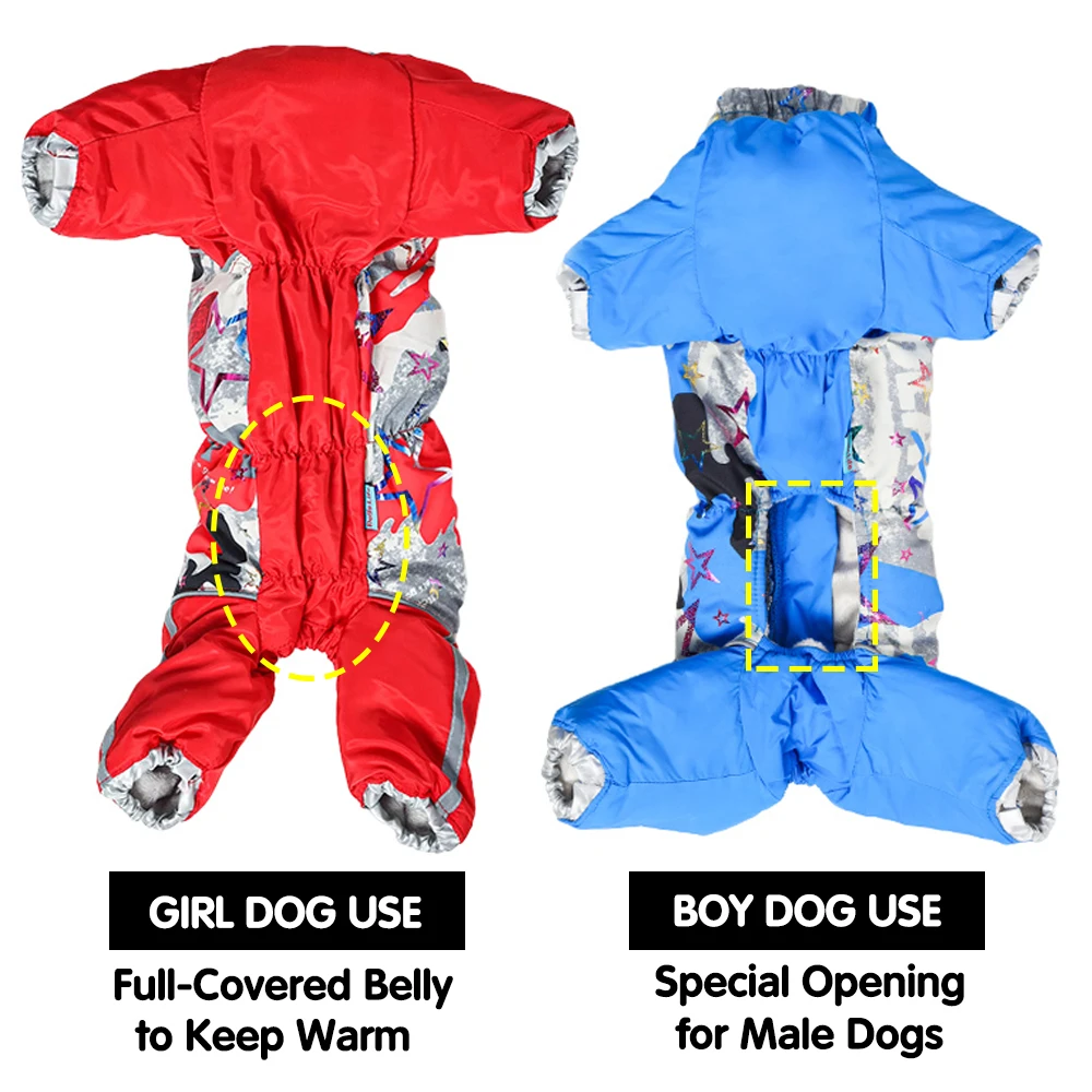Traje de nieve para perro Yorkie con abertura ventral