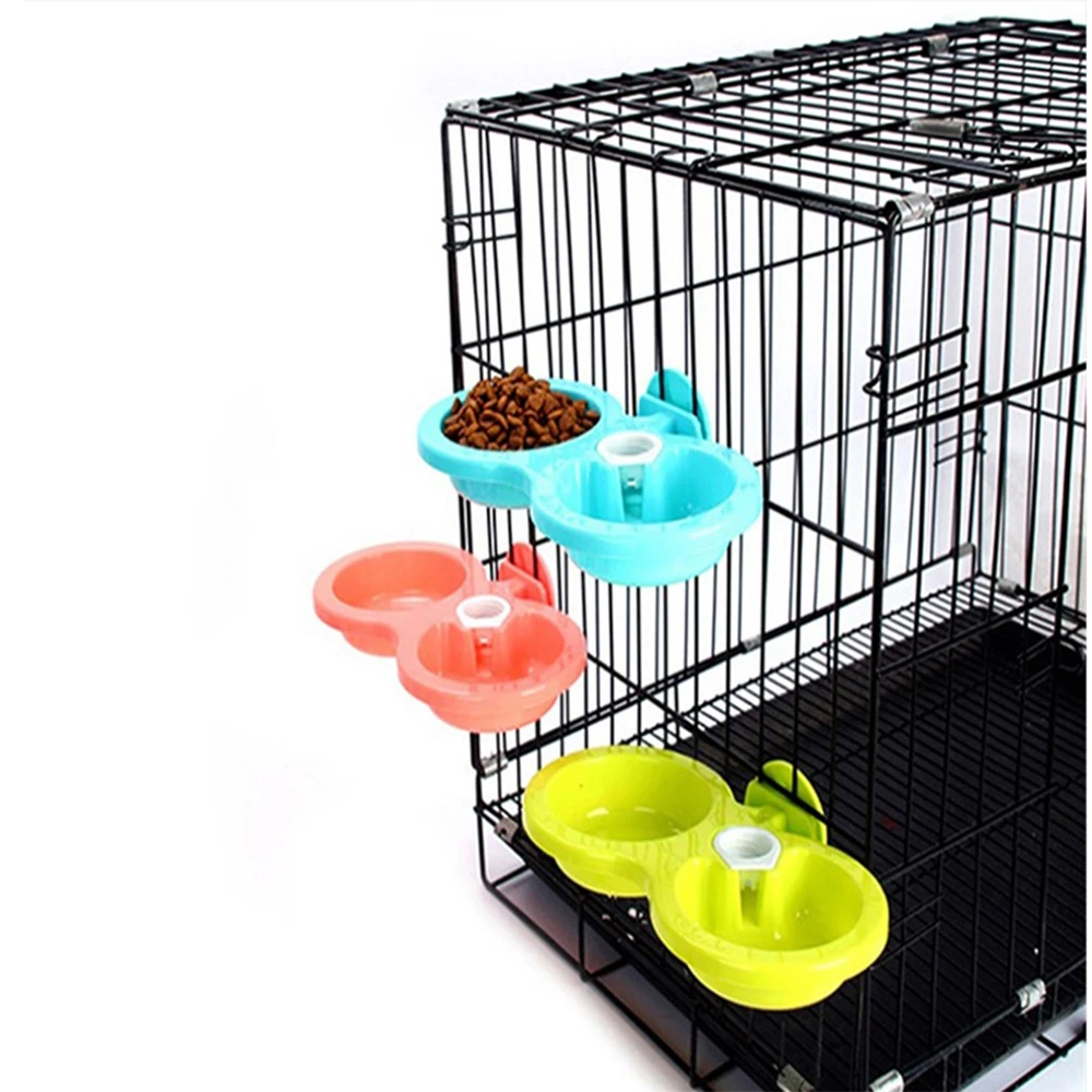 Jaula doble para gatos y perros con cuencos colgantes y agua automática - imagen 4