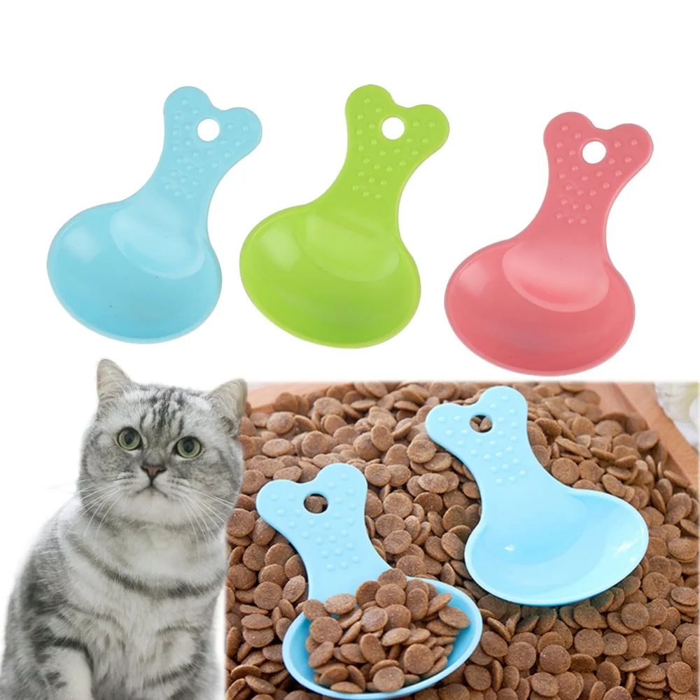 Cuchara de alimentación para mascotas color caramelo vista frontal