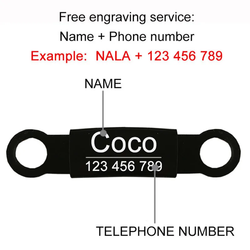 Collar personalizado con etiqueta de identificación para gatos y perros pequeños