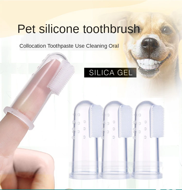 Cepillo de dientes de gel de sílice para perros