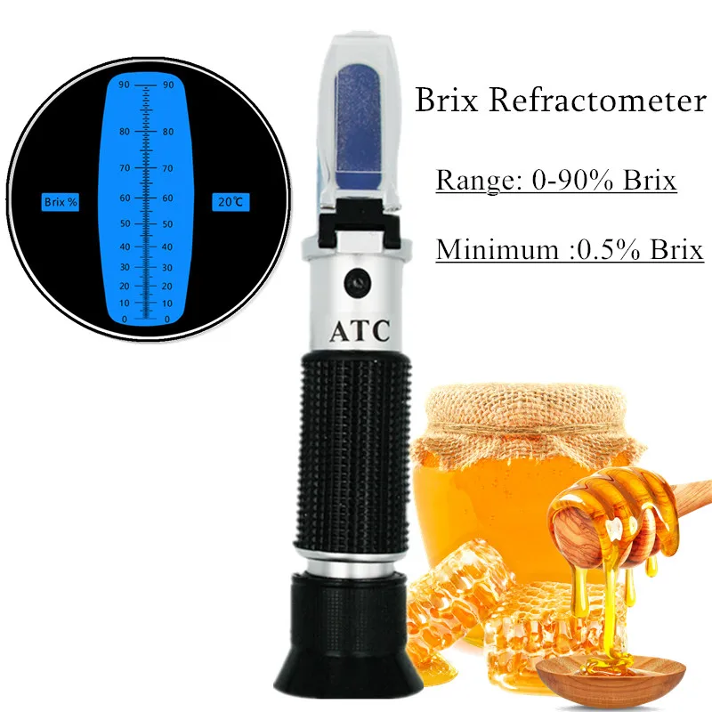 Refractómetro Brix 0-90% con compensación automática de temperatura