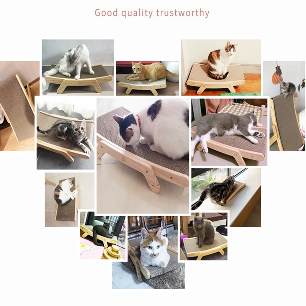 Rascador de madera con superficie de papel corrugado