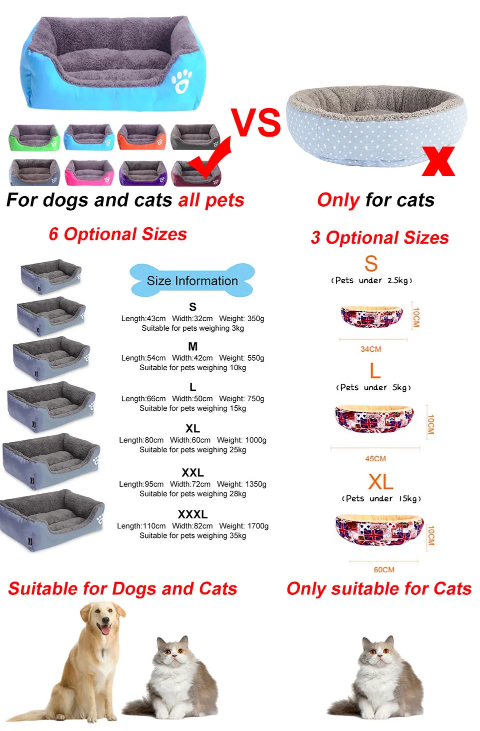 Variantes de tamaños disponibles