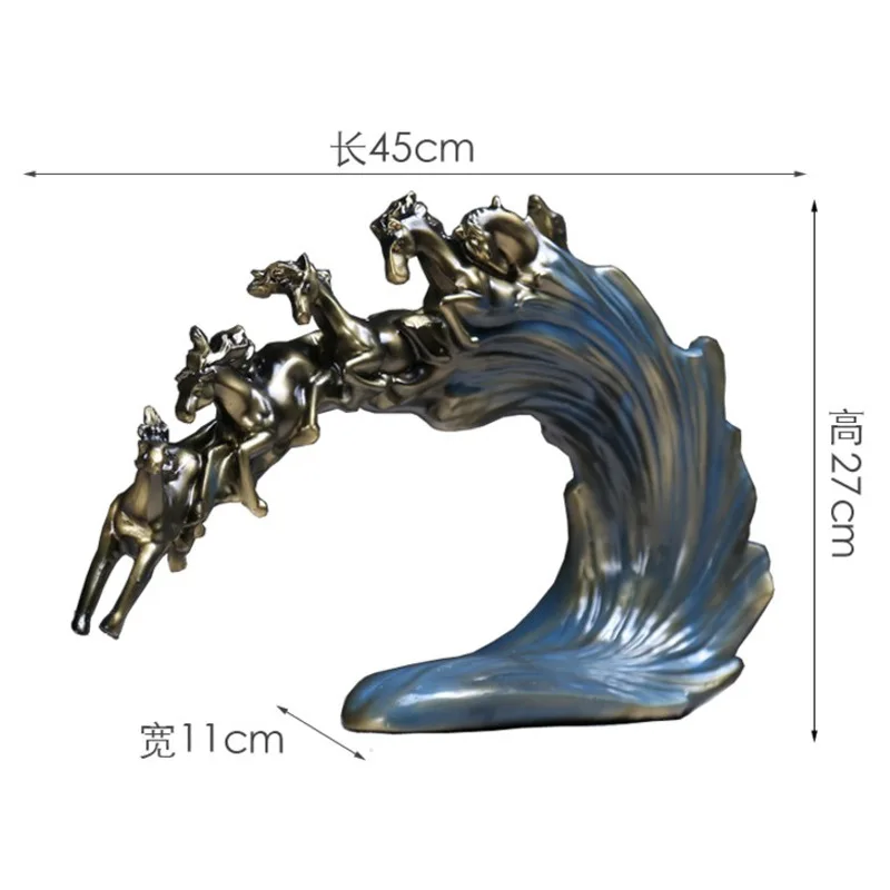 Figurilla de caballo plateada en resina estilo vintage