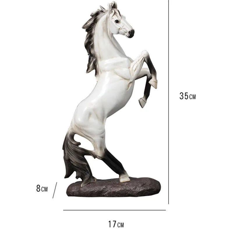 Caballo blanco de 35 cm en resina