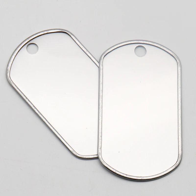 Placas de acero inoxidable ovaladas estilo militar