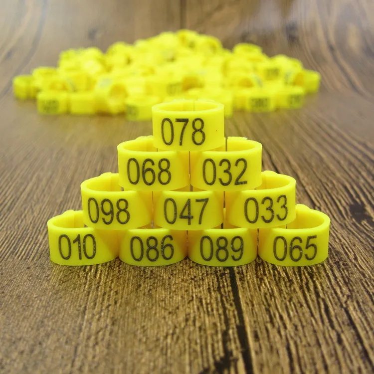 Anillas numbered 001-100 for bird identification
