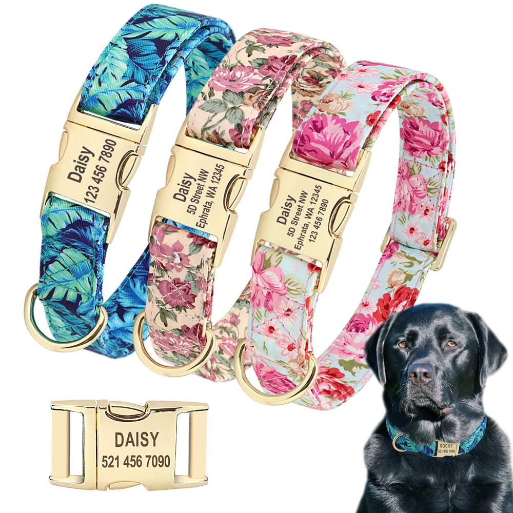 Collar floral para perro mediano y grande