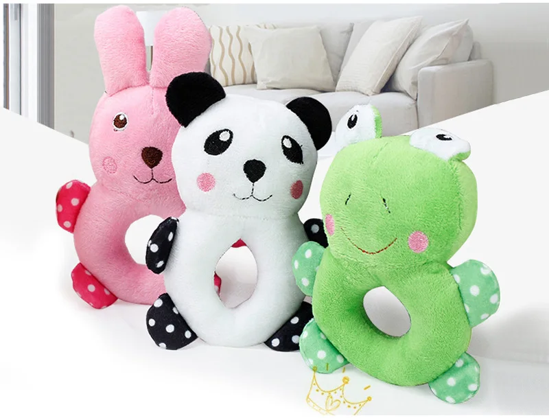 Variantes de peluche YUDODO: rana, conejo y panda