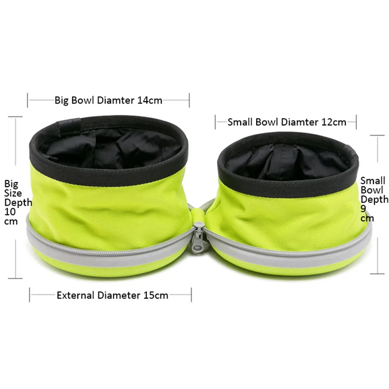 Cuenco doble plegable Truelove visto desde arriba con ambos bowls abiertos