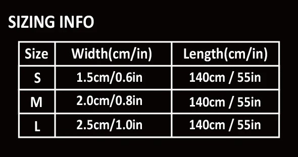 Tabla de tallas S/M/L