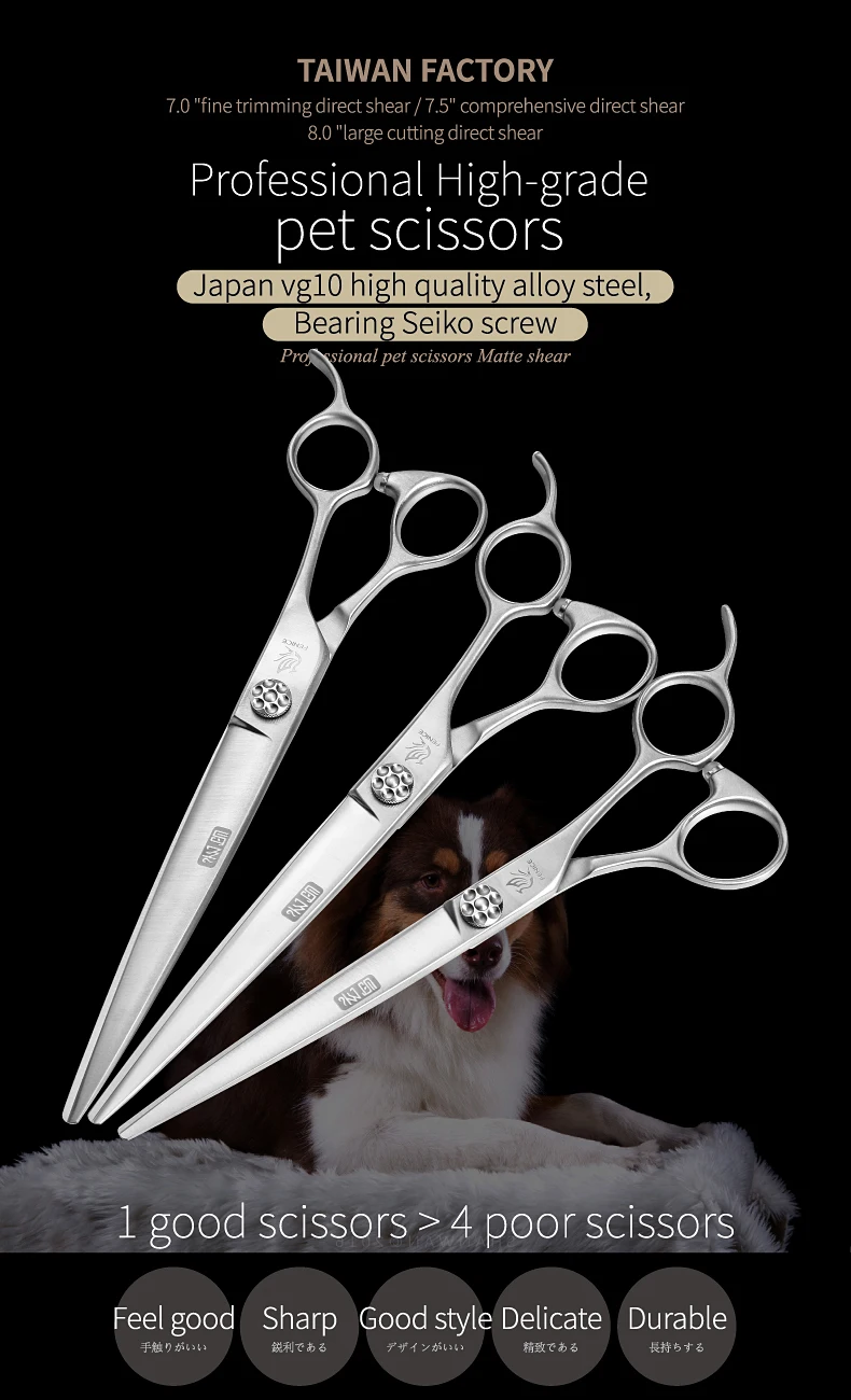 Tijeras de peluquería canina Fenice acero VG10