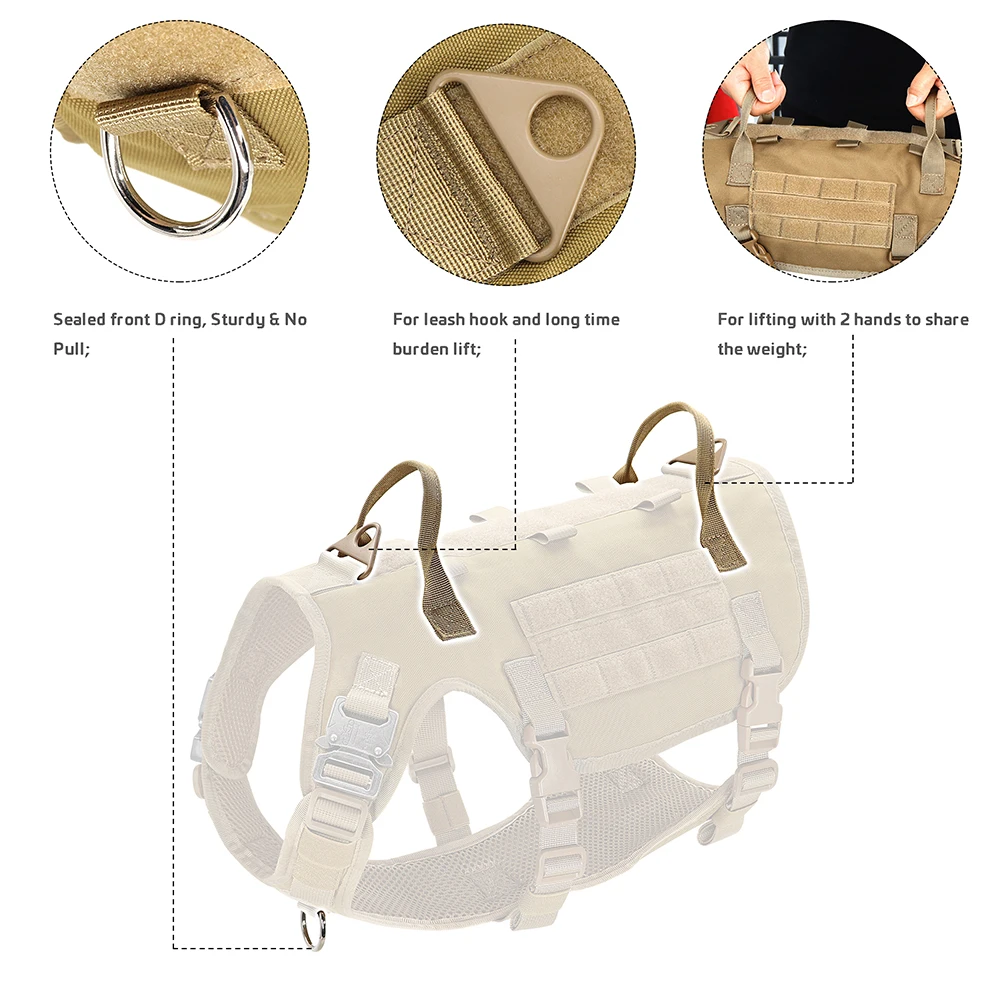 Detalle de bolsas MOLLE del chaleco táctico