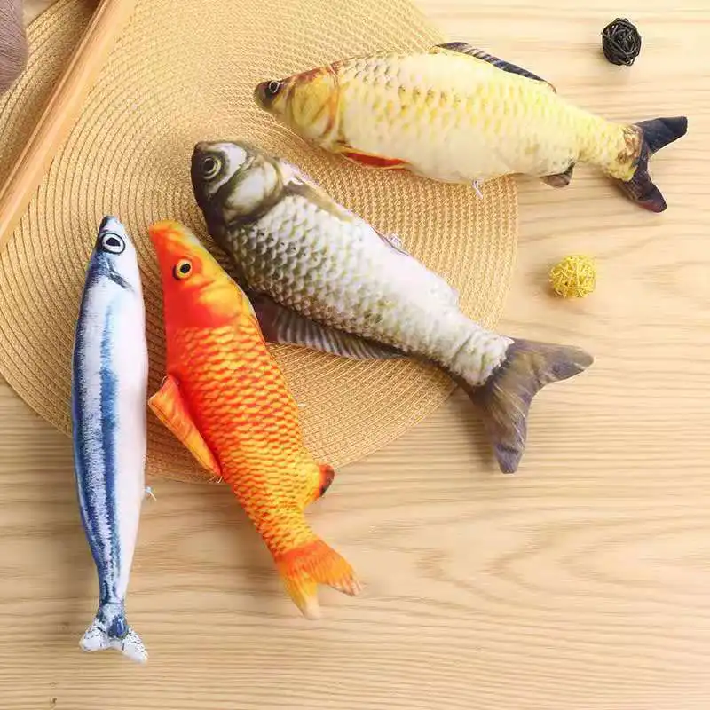 Juguete de pez 3D felpa suave con hierba gatera