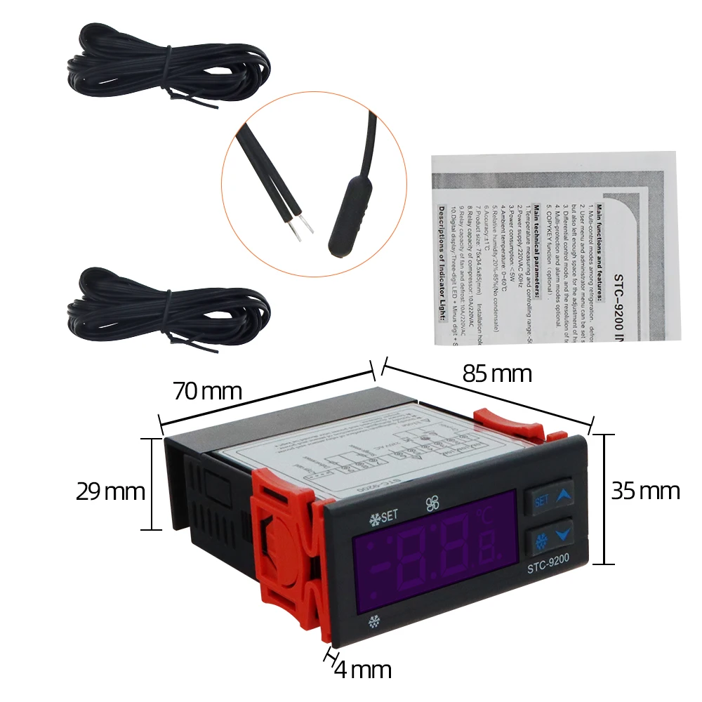 Pantalla LED del termostato