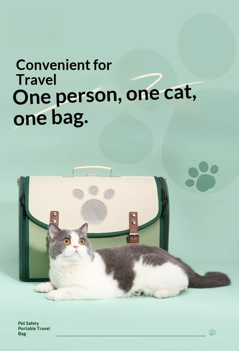 Mochila porta mascotas plegable con asa de mano