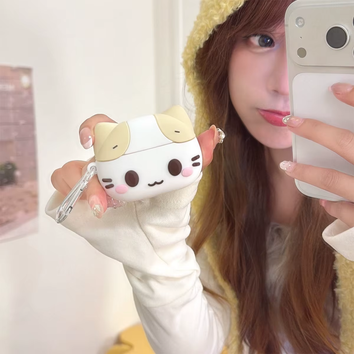 Funda protectora de silicona para AirPods Pro con diseño 3D de gato - imagen 5