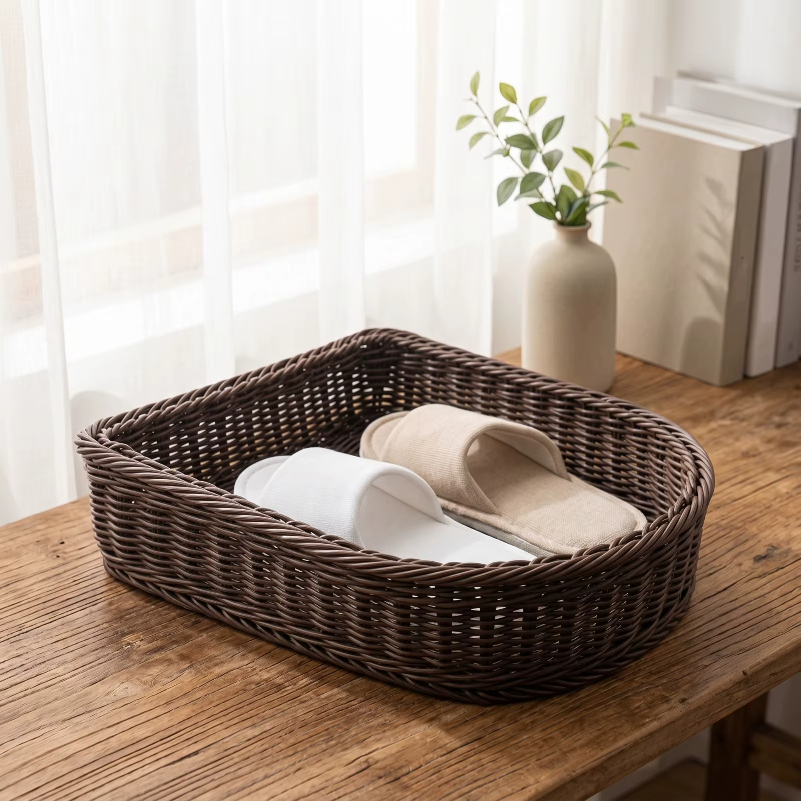 Cesta para perros y gatos tejida a mano con borde reforzado - imagen 4