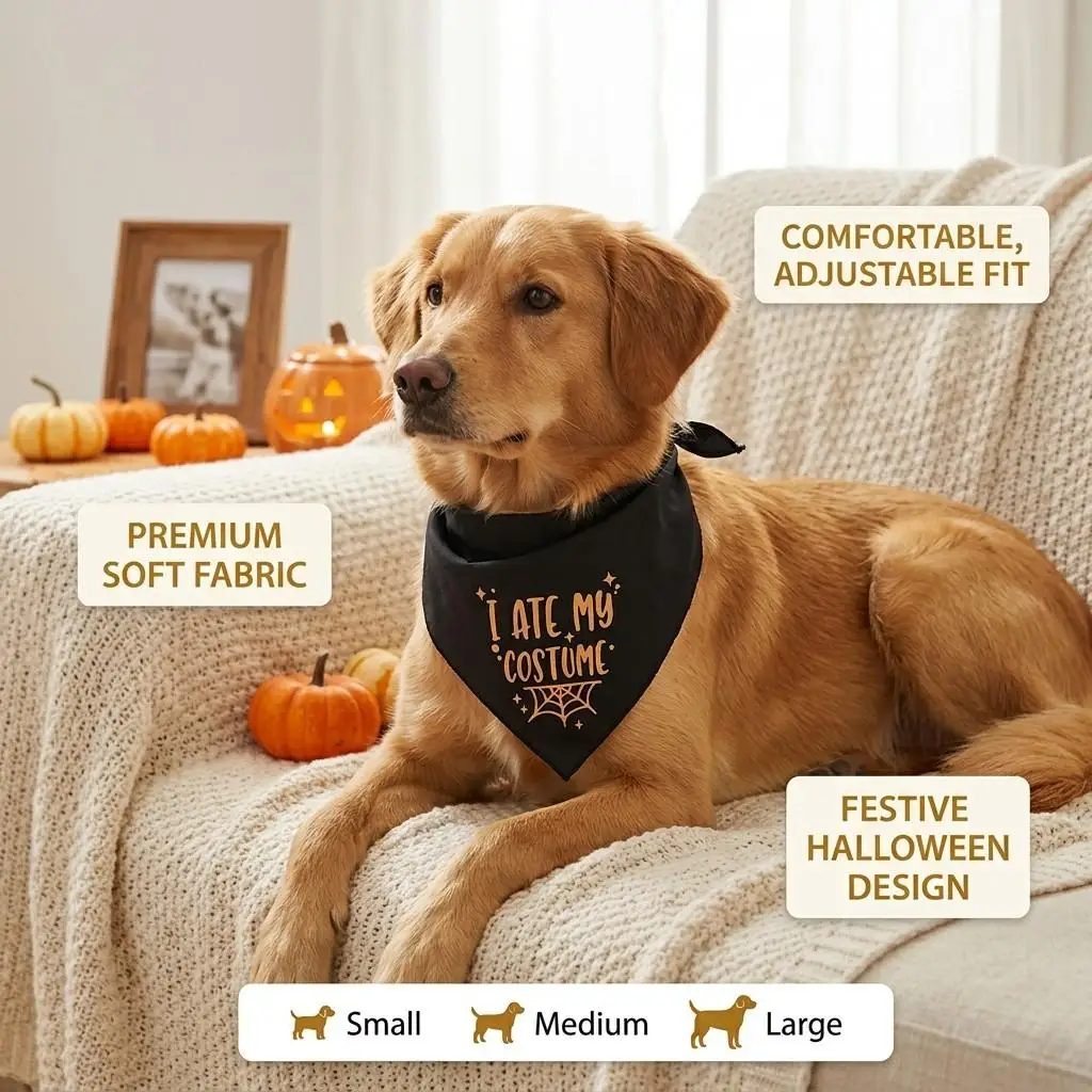 Gato con pañuelo de Halloween