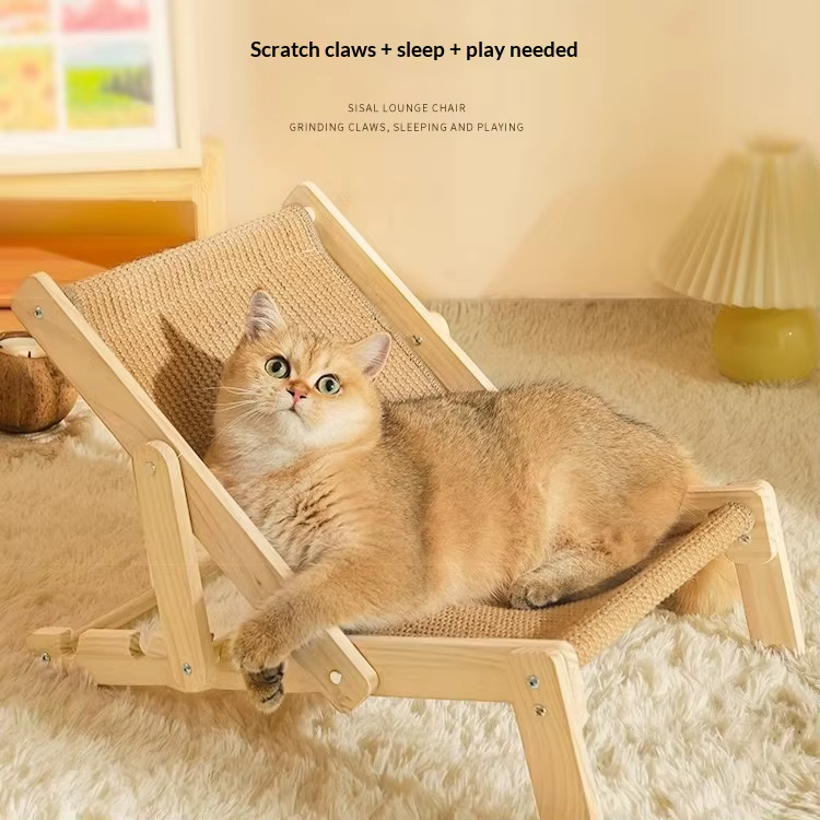 Rascador en sisal con cama para gatos y protector de sofá - imagen 4