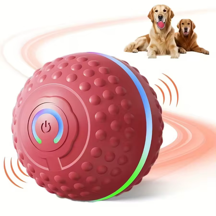 Pelota interactiva automática para perros y gatos, recargable por USB