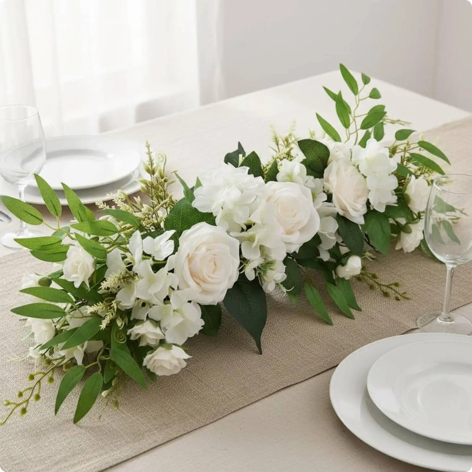Guirnalda de Rosas Artificiales – Decoración Floral para Hogar y Eventos - imagen 4