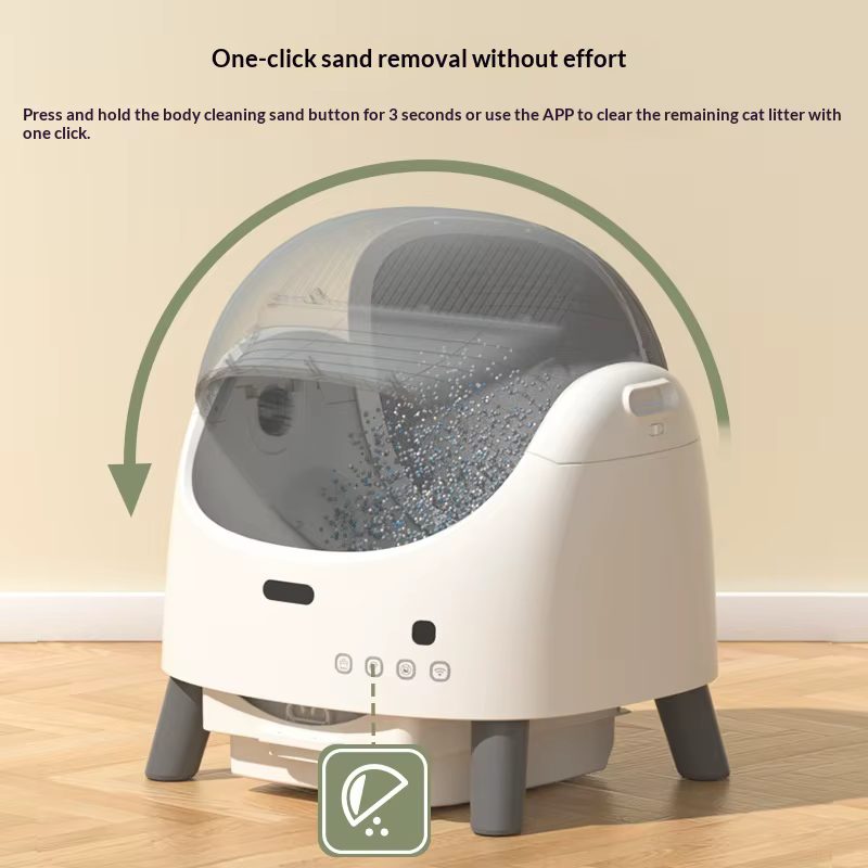 Arenero automático para gatos con tapa abierta anti-salpicaduras - imagen 4