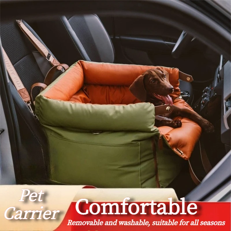 Asiento elevador impermeable para mascotas en el coche