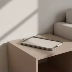 Bandeja de cuero con asas para gatos y perros – organizador de mesa