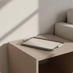 Bandeja de cuero con asas para gatos y perros – organizador de mesa