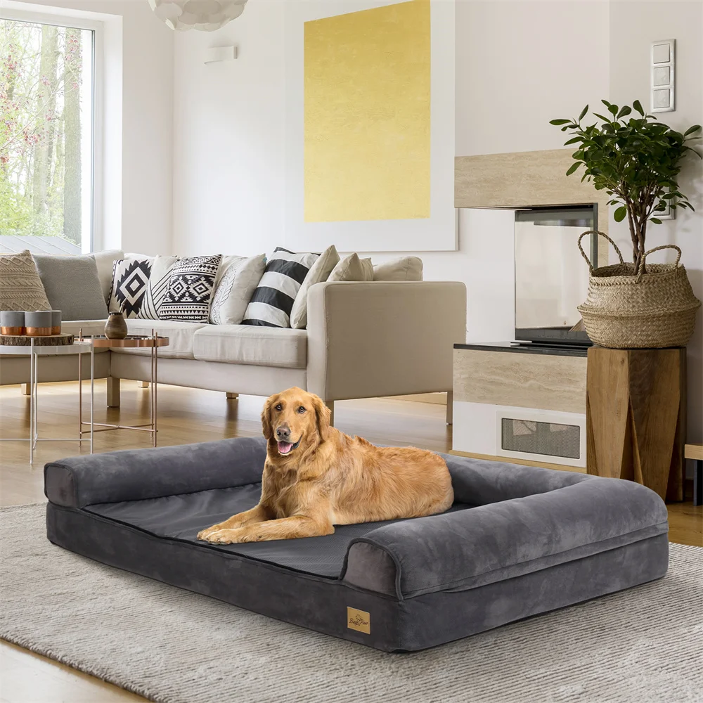 Cama ortopédica viscoelástica para perros grandes, funda impermeable - imagen 5