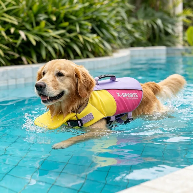 Chaleco salvavidas con asa de rescate para perros grandes y medianos - imagen 4