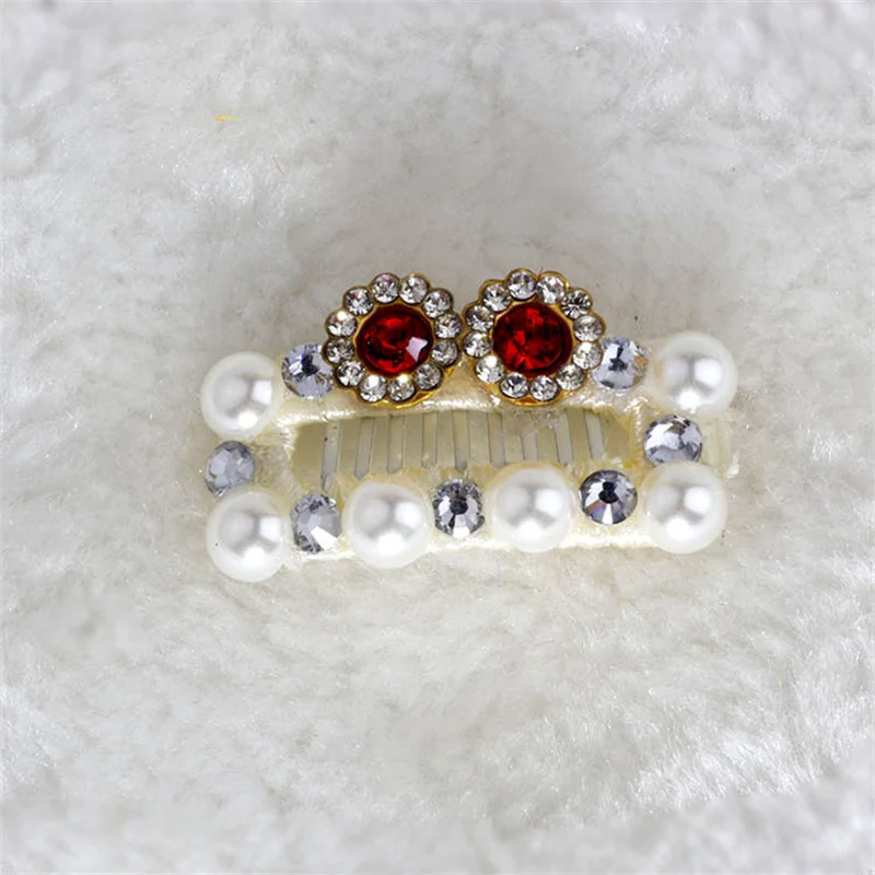 Pinza para el pelo de perro con pedrería y perlas, Maltés y Yorkshire - imagen 3