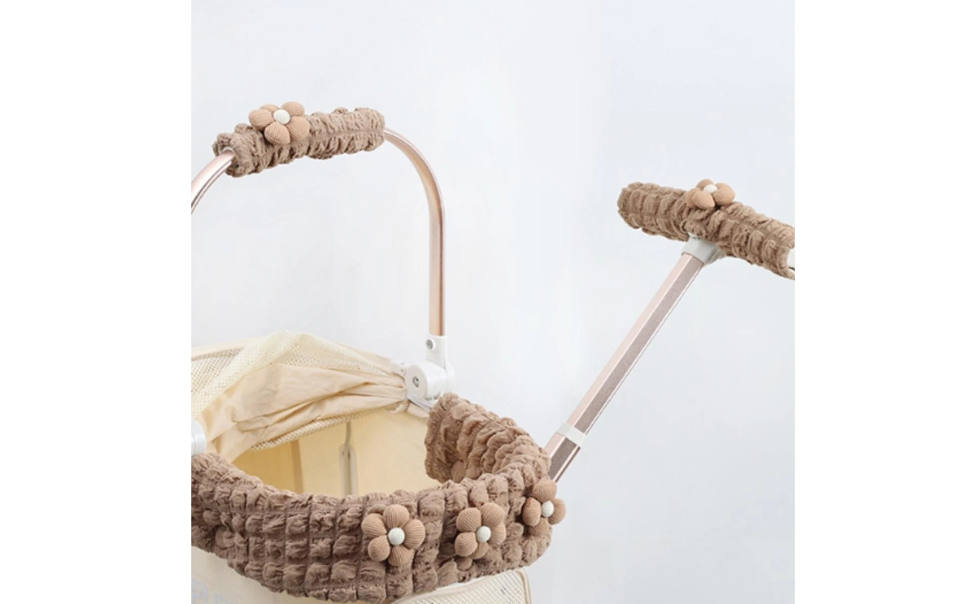 Juego de fundas para manillar de cochecito con acabado suave y elegante