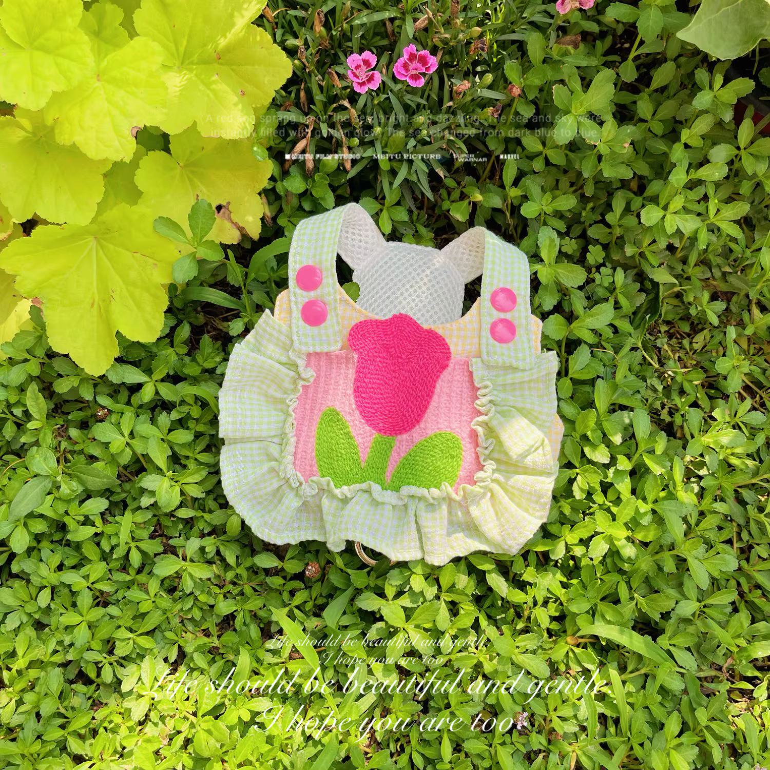 Arnés para perro con falda corta de flores, chaleco para verano - imagen 3