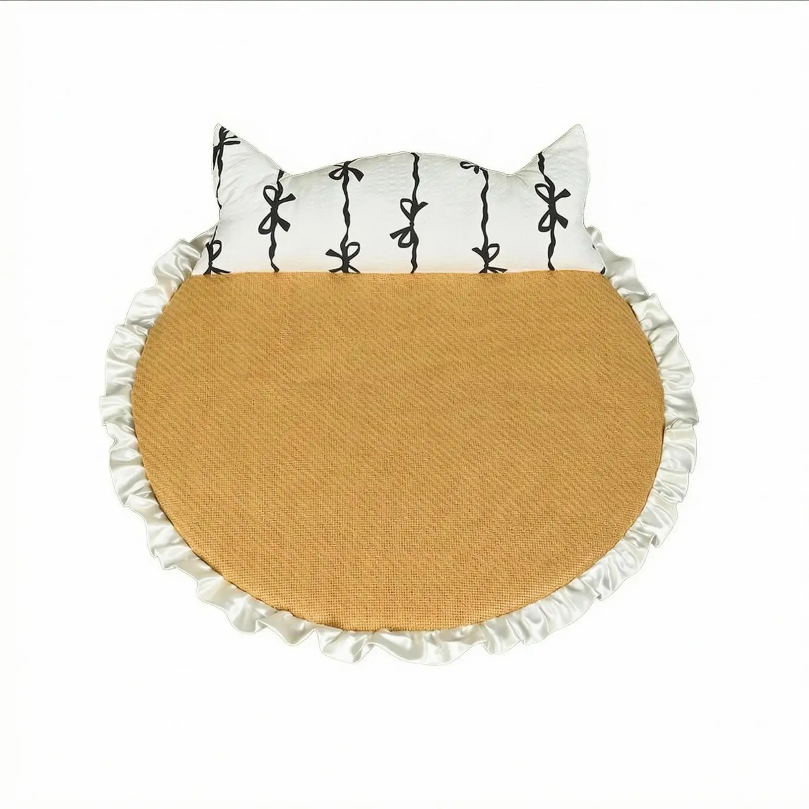 Cama Refrescante para Gatos – Almohada Redonda Tejida de Verano - imagen 5