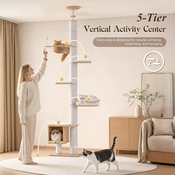 Árbol rascador para gatos extensible de piso a techo, sisal