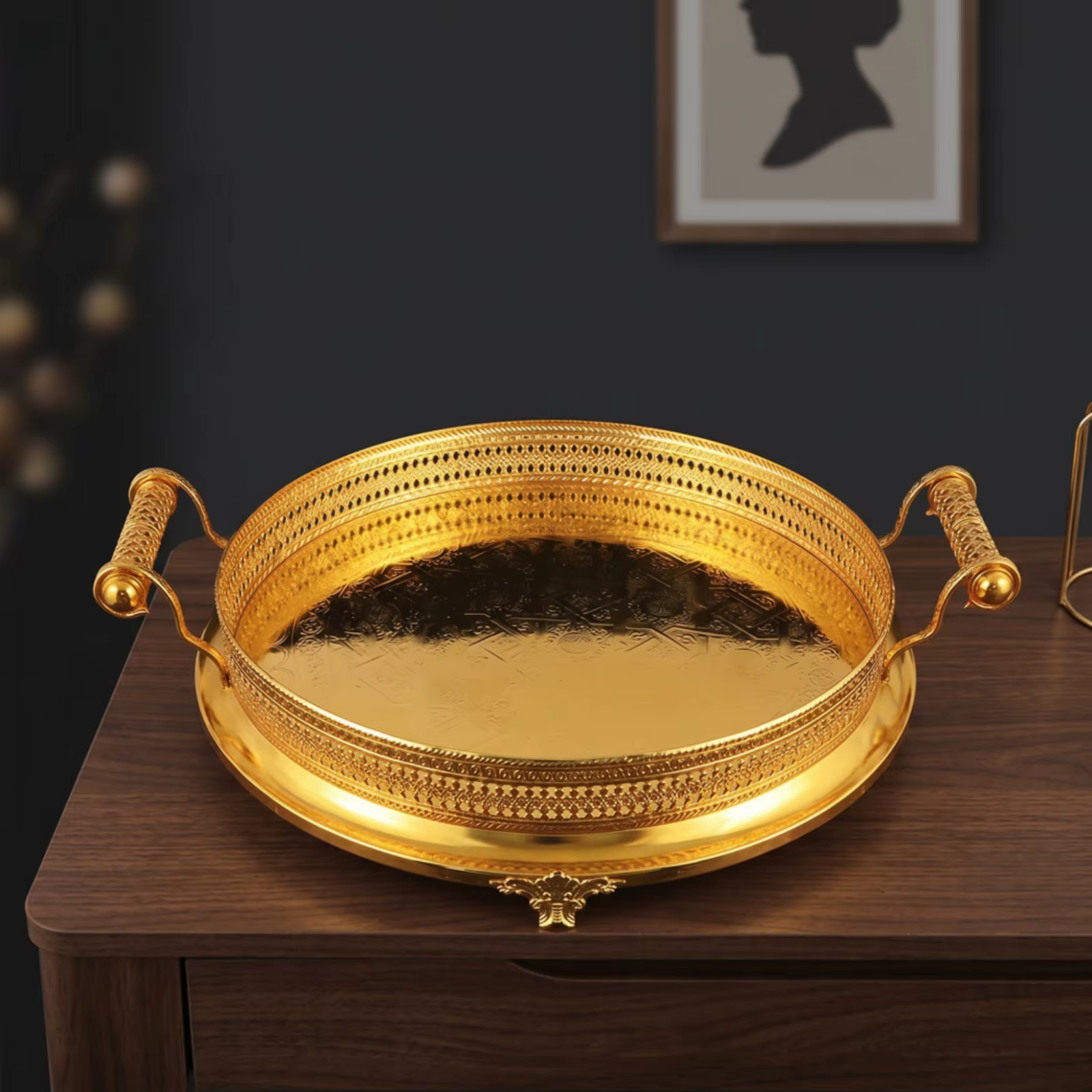 Bandeja de metal perforado para gatos y perros – plato decorativo elegante - imagen 5