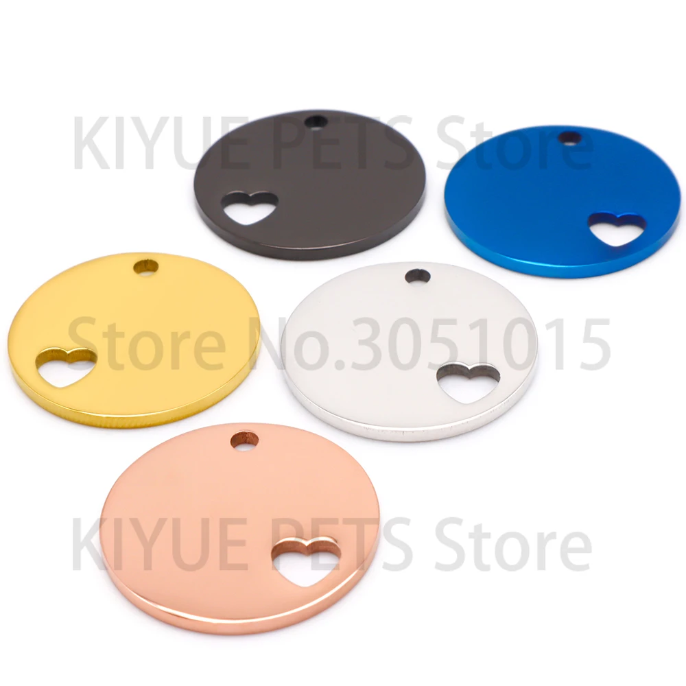 Dijes de corazón para collares de perro y gato, acero inoxidable - imagen 5