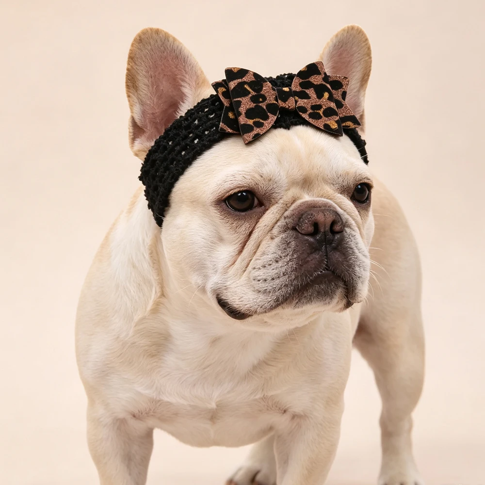 Collar elástico con lazo leopardo para perros y gatos - imagen 2